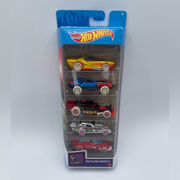 Hot Wheels 5-Pack Cars 2020 HW GLOW WHEELS - GLOW-In-DARK Diecast 1:64 🌟VHTF🌟 - Picture 2 of 4